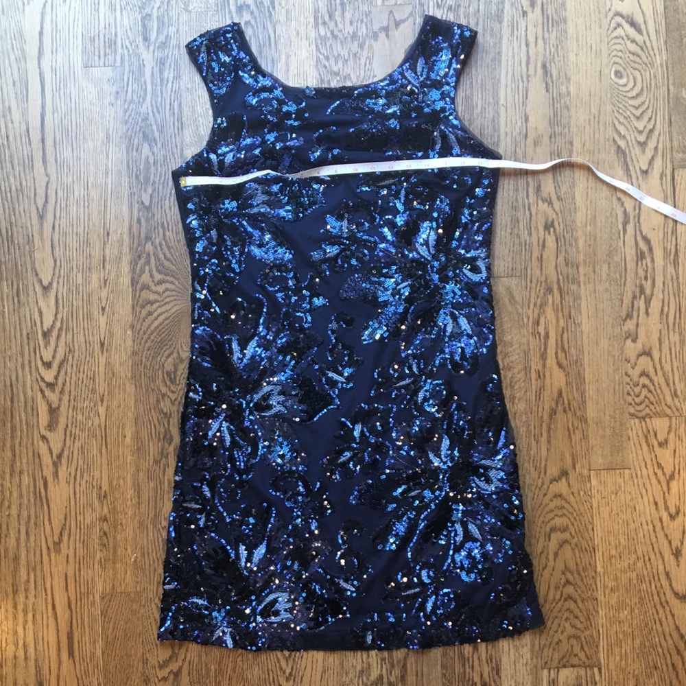 NWT WHBM Navy Blue Sequin Shirt Dress - Picture 4 of 5